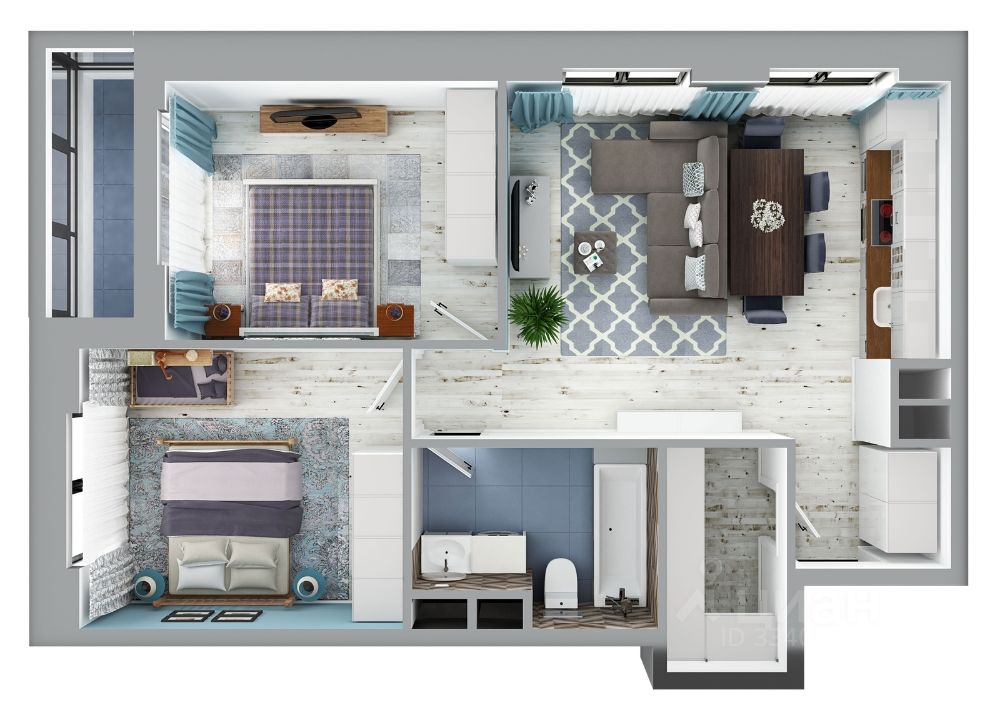 3-к квартира, 46 м², 3/25 эт.